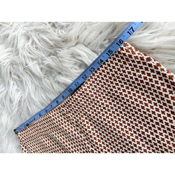 NWT Versona Women's Printed Flat Front Flare Leg Pants Brown Cream Size Large - Picture 8 of 11